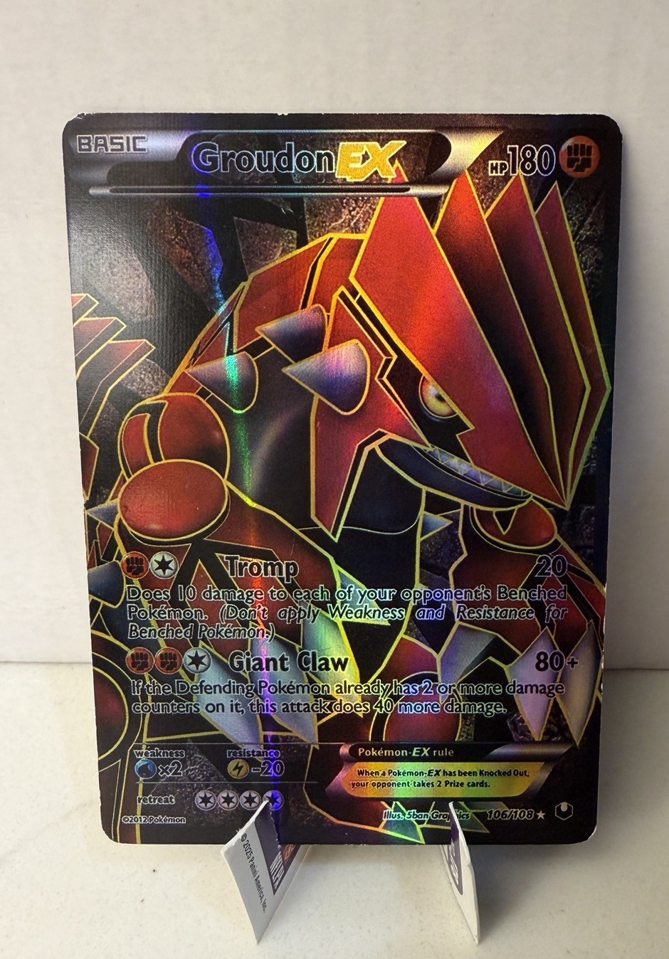 Pokémon Groudon EX 106/108 Dark Explorers Full Art Ultra Rare Holo