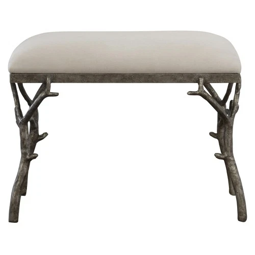 Uttermost 23544 Lismore 24"W Rustic Lodge Linen Upholstered Bench - Antique - Picture 3 of 4