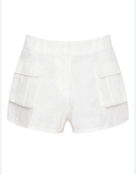 Women Zimmermann Shorts White Linen 34 / XS / 42