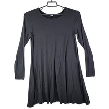 Womens Old Navy Black A-Line Dress Rayon Spandex Blend Stretch Size L