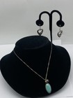 Sterling Silver assorted Pendant Necklace & Earring Jewelry Bundle 2 pcs 15.5g — photo 1