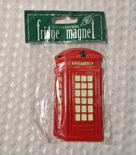 British Red Phone Telephone Booth Ceramic Fridge Magnet House of Valentina New