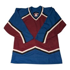 Vintage CCM Hockey Jersey Uncrested Colorado Avalanche Colors Youth L/XL NHL