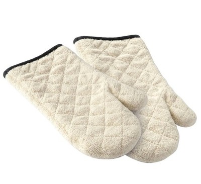 Ofenhandschuhe Backhandschuhe Grillhandschuhe Baumwolle Creme 1 Paar HENDI
