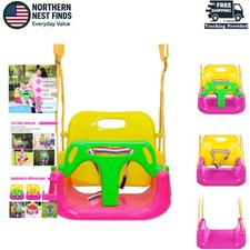 Eco-Friendly Adjustable Kids Swing with High-Back Support - Indoor/Outdoor Use