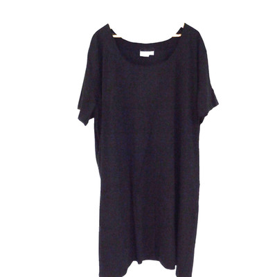 NEW Womens cotton T Shirt dress Short Sleeve Black Midi Size 4X