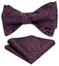 Bow Ties for Men Paisley Bowties Mens Self Tie Bow Tie One Size 03-dark Purple