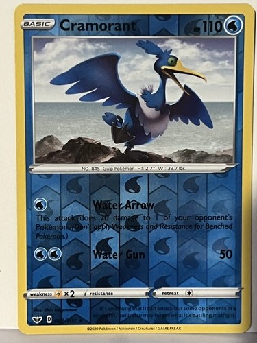 Cramorant Reverse Holo 062/202 SWSH01: Sword & Shield Base Set NM Pokemon Fast S