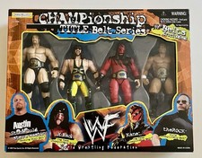 WWF Championship Title Belt Set Stone Cold X-Pac Kane Rock Wrestling Figures WWE