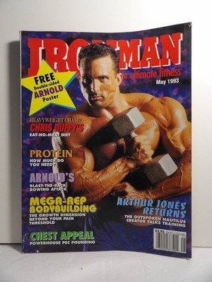 IRON MAN Magazine May 1993 Arnold Poster Chris Duffy Arthur Jones Bodybuilding
