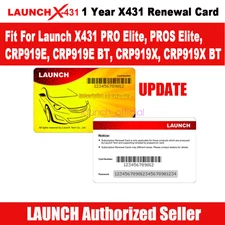 One Year Software Update Renewal Card for Launch X431 PRO Elite CRP919E/919X BT