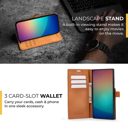 Funda de cuero Snakehive Samsung Galaxy S23 Ultra | Negra genuina Foto 4 de 4