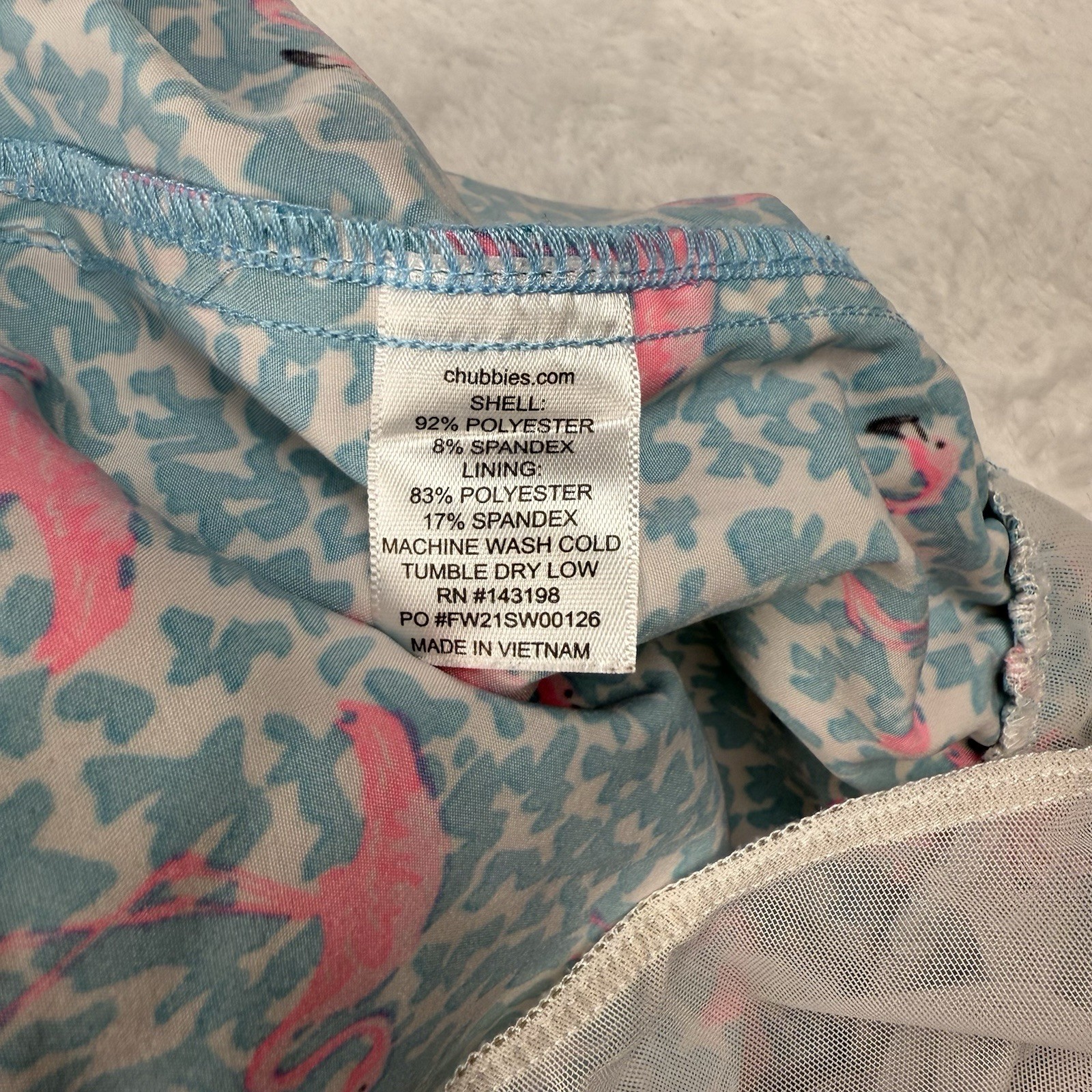 Chubbies Swim Trunks XL 5.5” Inseam Flamingos Florida Fun Stretch Comfort Lined