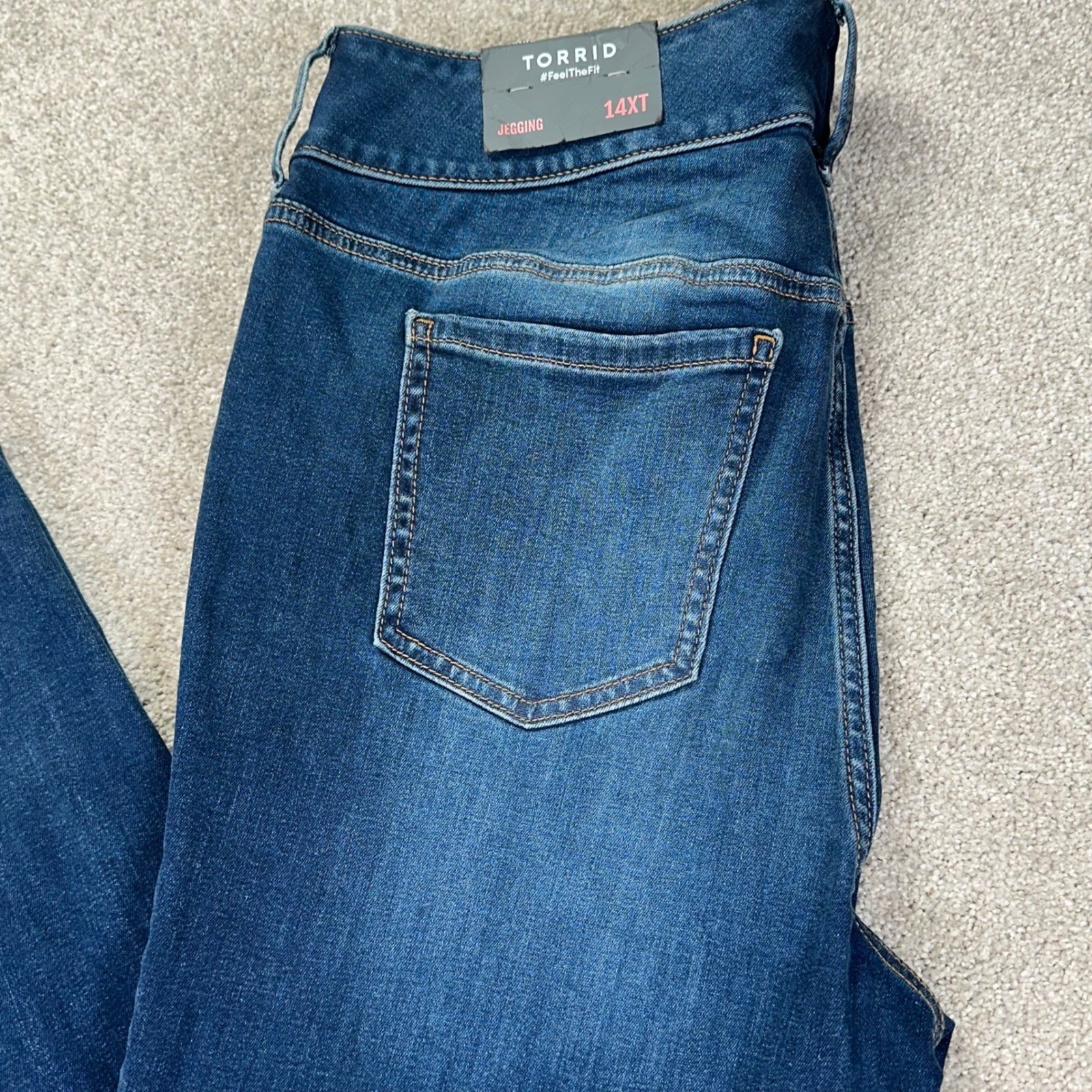 Torrid Womens 14XT Jegging Blue High Rise 3-Button Smoothing Super Soft Skinny