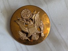 WWII US Army Air Corps Forces Hat Badge screw back GI V 1.5" across