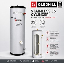 Gledhill ES 120L Direct Unvented Hot Water Cylinder Stainless Steel 25 Year