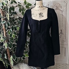Zara Long Sleeve Denim Corset Mini Dress  Small