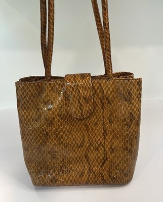 Leather Alligator Purse Helle Comfort by Romu s Bags Made In Spain Tan Shiny 
