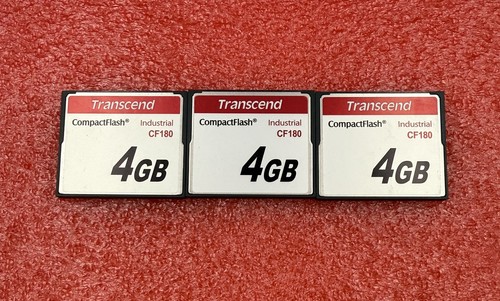 4GB Transcend  Industrial Grade CF180 Compact Flash.  QTY:  3 Used, Clean.