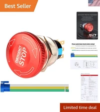 Compact Latching Push Button Switch - 22mm Stainless Steel, 2NO 2NC, Waterproof