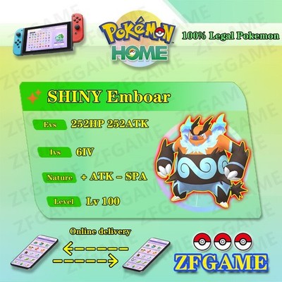  6IV SHINY Emboar + EVS  POKEMON HOME Champions Online delivery 