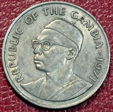 1971 GAMBIA 50 BUTUTS DOMESTIC OX COIN-DEC489