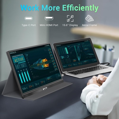 Portable Monitor 15.6'' FHD 1080P USB C HDMI Gaming Monitor Ultra-Slim IPS Di... - Picture 6 of 9
