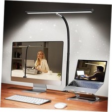 LED Desk Lamp for Office Home, Eye-Caring Desk Light with Standard Black