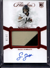 2021 Flawless Collegiate Sage Surratt Ruby Patch Auto RPA #/20 RC Wake Forest