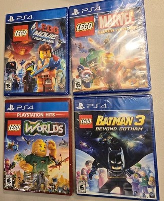 Lot Of 4 Lego PS4 Video Games Batman 3 Marvel Super Heroes Lego Movie Worlds