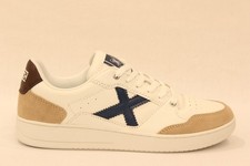 MUNICH LEGIT MAN 115 8908 sneakers uomo in pelle bianca con dettagli blu e beige