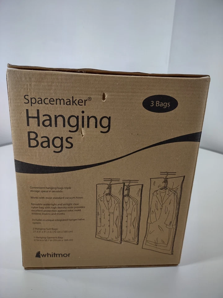 Whitmor Spacemaker Hanging Vacuum Bags Set of 3 (2 Suit 1 Garment)67823575BB NEW - Image 2 of 4