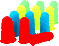 12 PCS Silicone Finger Protectors Covers, 3 Sizes Rubber Finger Tips Office Thum