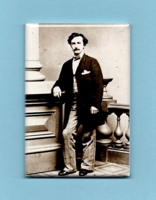JOHN WILKES BOOTH *2X3 FRIDGE MAGNET* ACTOR ASSASSINATION OF ABRAHAM LINCOLN GUN