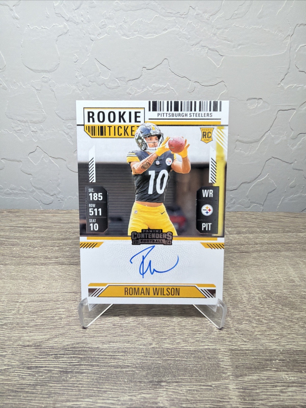 2024 Panini Contenders Roman Wilson Rookie Ticket RC Auto Steelers