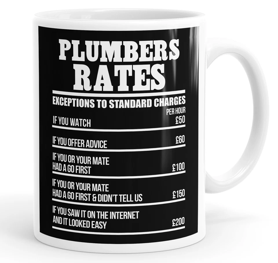 STREETSIDE SURGEONS Plumbers Rates Funny Slogan Mug Tea Cup Coffee