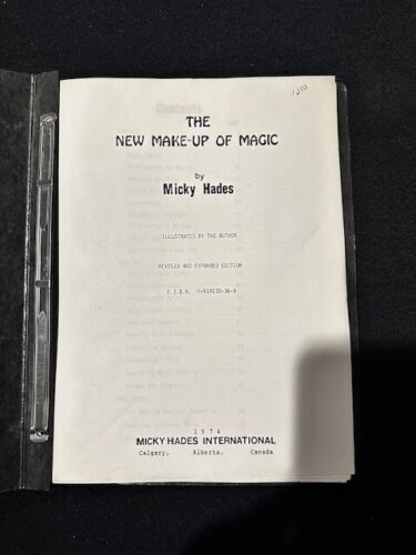 The New Make-Up Of Magic By Micky Hades - Book Very Rare 1974 - 第 1/5 張圖片