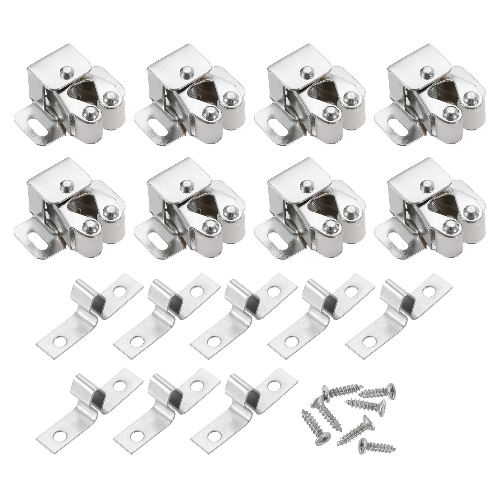 8Pcs Nickel Double Roller Cabinet Latch for Closet & Cabinet Doors