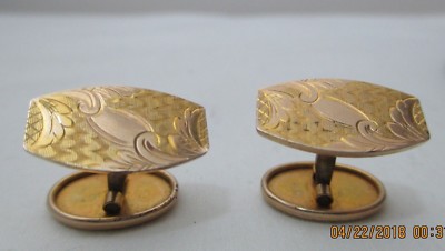 Late Victorian Gold Filled or Plated Cufflinks no Monogram