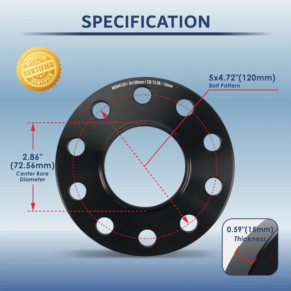 15mm & 20mm 5x120 Hubcentric Wheel Spacer 72.56mm For BMW E36 Z4 M3 2.0 3.0L - Image 3 of 4