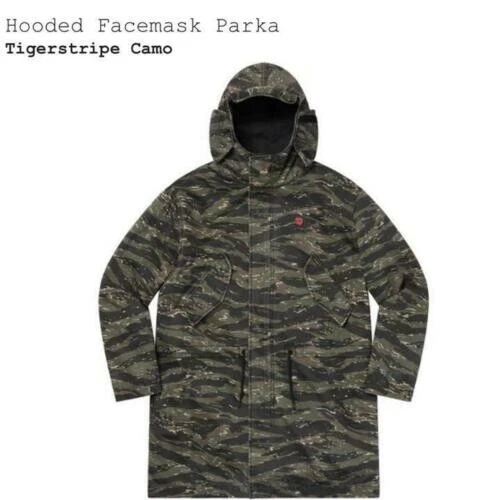 ?❇️Parka masque à capuche suprême taille XL camouflage tigre logo boîte NEUF❇️?