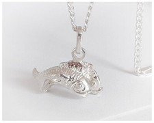 Sternzeichen Silber 925 Fische  Anhänger Figur 3D Massiv echt Sterlingsilber gm