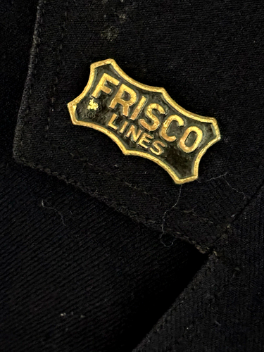 Cappotto e gilet vintage 1952 Frisco linee ferroviarie conduttore treno con insegne - Foto 3 di 24