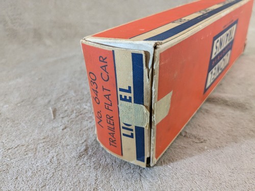Vintage Lionel 6430 Flatcar w/2 Gray Cooper Jarrett Trailer Vans w/ original box - Picture 6 of 24