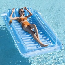 Large Blue Swimming Inflatable Pool Floats Blow Up Tanning Pool Raft Swim Tub