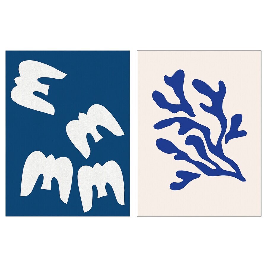 IKEA PJÄTTERYD white birds Wall Art 30x40 cm Maja Gunnarsdottir