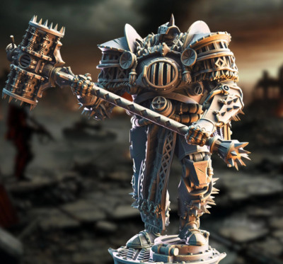 Iron Colossal Warforged Dnd Mini - Warforged Paladin | Size Large | By DM Stash