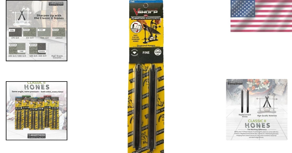 Juego de 2 afiladores de diamante fino, grano 1000 para sistemas de afilador de cuchillos V-Sharp Foto 2 de 4