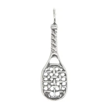 Sterling Silver Oxidized Racquetball Racquets Charm