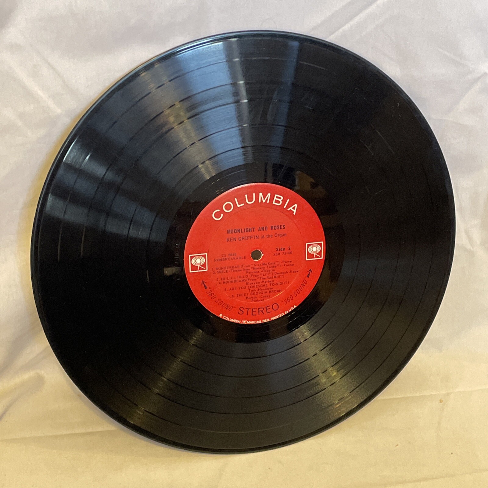 Ken Griffin Moonlight And Roses (Vinyl, 1963) Columbia CS 8848 Good LP Record thumbnail 8